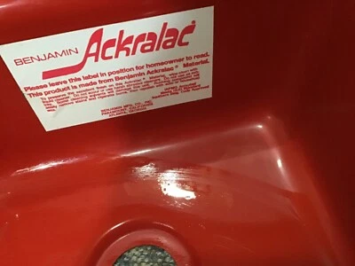 Rare Old Benjamin Ackralac~California&Georgia Red Resin Plastic form sink~NOS’88 - Image 1 of 4