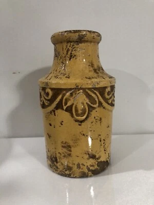French Country Goldrod Yellow Vase - Image 1 of 4