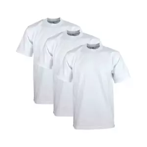 PRO CLUB Men's Heavyweight Short Sleeve Tee- White- {3 PACK Bundle} - Picture 1 of 4
