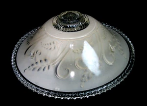 Vintage Art Deco viktorianischer Glasschirm Kette Halterung Deckenleuchte groß 12 1/4"" - Bild 1 von 10