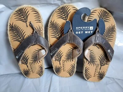 Sperry Top-Sider ~ Tres Sandalias de Tanga Baja para Hombre 2-Izquierda 9's 1-Derecha 8 NUEVAS $60 Foto 1 de 4