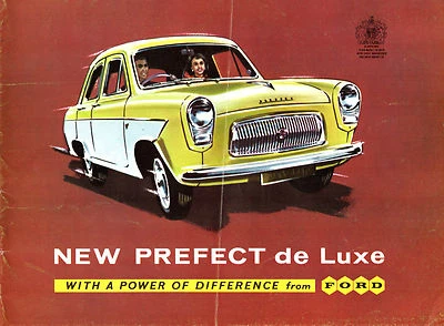 Ford Prefect 107E De Luxe 1959-1961 UK Market Foldout Sales Brochure Anglia 100E - Image 1 of 2