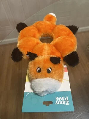 ZippyPaws LOOPY FOX Squeakie Round Plush Puppy Dog Toy NWT - Image 1 of 4