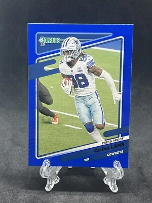 2021 CeeDee Lamb Panini Donruss Blue Press Proof #190 Dallas Cowboys ￼ - Image 1 of 2