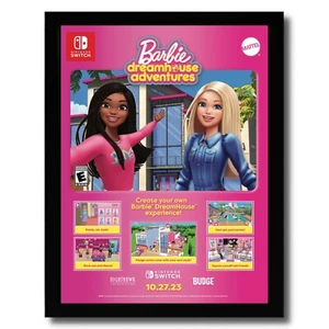 2023 Barbie Dreamhouse Adventures Stampa Incorniciata Annuncio/Poster Nintendo Switch Art - Foto 1 di 7