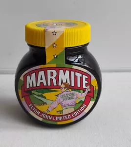 More details for limited edition elton john marmite 50th anniversary of yellow brick road 250g