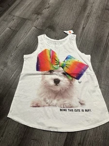 Camisa sin mangas Justice para niñas talla 14/16 perro nueva con etiquetas - Imagen 1 de 2