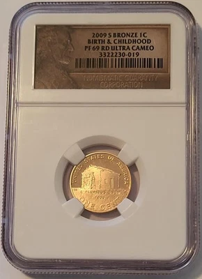 2009 S Lincoln Bicentennial Cent Birth & Childhood Proof PF69 RED UC NGC Port. - Image 1 of 2