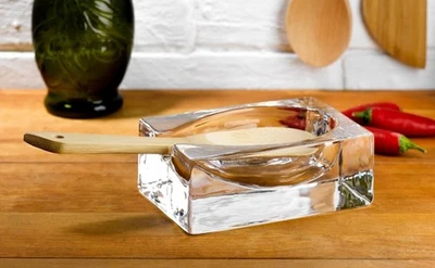 Descanso de cuchara de vidrio Cruet NUDE, sin plomo, cristal, soporte de cocina para utensilios de cocina... Foto 1 de 3