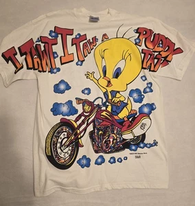 Camiseta Warner Bros Tweety Bird Vintage 1994 etiqueta Tultex XL NUEVA SIN ETIQUETAS DOBLE CARA GRÁFICA - Imagen 1 de 5