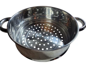 Vaporiera tonda con inserto impilabile in acciaio inox con maniglie 10" - Foto 1 di 1