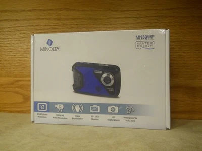 SELLADA, NUEVA Minolta MN30WP 21MP 1080P Cámara Digital Impermeable con SD, Batería Foto 1 de 4