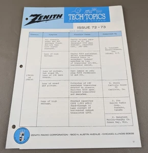 Zenith Issue 72-73 Tech Topics D-3622 - Picture 1 of 3