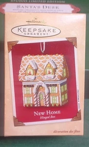 New Home - Gingerbread House Hinged Box - 2002 Hallmark Ornament - Brand New! - Picture 1 of 2