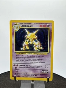 Pokémon TCG Alakazam 1/102 Set Base Unlimited Holo Raro Vintage WOTC NM - Foto 1 di 24