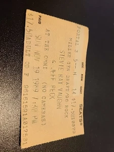 Boleto Stevie Ray Vaughan & Jeff Beck 19/11/89 The Omni Atl., GA - Imagen 1 de 4