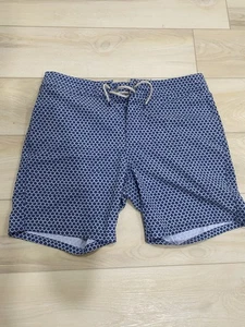 Herren Faherty Badehose Boardshorts blau weiß Größe 36 Kordelzug - Bild 1 von 7