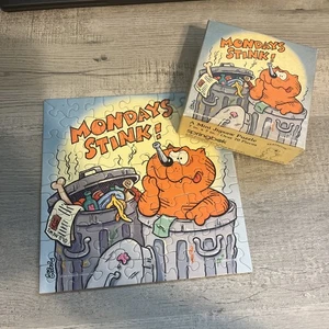 Vintage 1985 Heathcliff Puzzle “Mondays Stink!” Springbok Mini 70+ Pcs Complete - Picture 1 of 2
