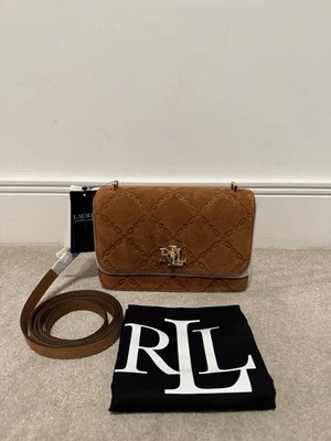 Lauren Ralph Lauren Women Embossed Suede Medium Sophee Bag Tan/ Brown - Image 1 of 4