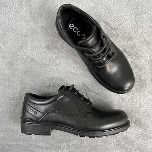 ECCO School Shoes Boys UK Size 12 BLACK Smart Formal Lace Up Derby Cohen