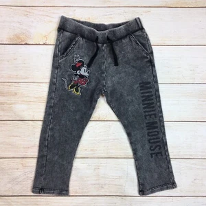 Zara Girls Sz 4 Disney Minnie Mouse Grey Jogger Pants Sweatpants - Picture 1 of 5