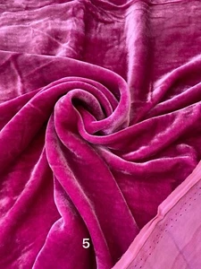 Magenta Silk Velvet Fabric by the Yard, 1/2 Yard and 1/4 Yard, 45" Wide - Picture 1 of 4