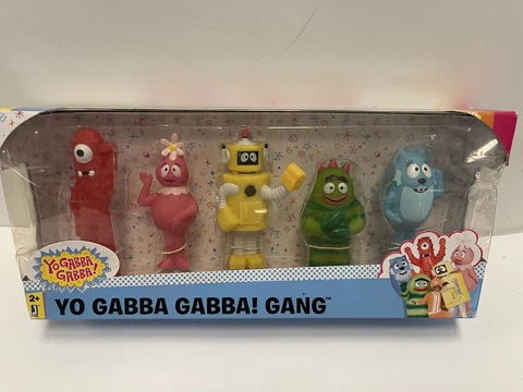 Yo Gabba Gabba Gang: Muno-Foofa-Plex-Toodee & Brobee 5 Figure Set 2017-New Cover