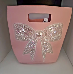 Bath & Body Works BRIDAL Reusable Gift Bag Pink Bow 9.5" H 7.5" Wx4.5"D (New) - Picture 1 of 5