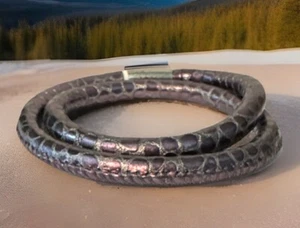 Brighton Purple Python Woodstock Double Bracelet NWT List $50 - Picture 1 of 2