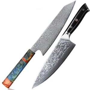 2x TURWHO 8inch Chef Knife Japan VG10 Damascus Steel Kitchen Cooking Chief Knife - Picture 1 of 12