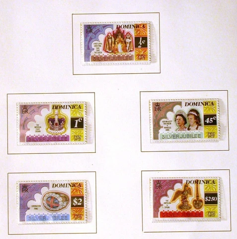 DOMINICA Queen's Silver Jubilee, MNH, set of 5 stamps Cover