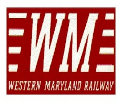 Western Maryland Railroad Hard Hat sticker RED  Vinyl Approx. 2" W x 2" H - Image 1 of 2