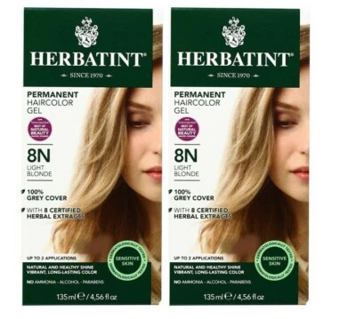 2 PACK Herbatint Permanent Hair Color Gel 8N Light Blonde - Packaging may vary - Изображение 1 из 3