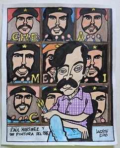 Dibujo de Lacoste del artista cubano Raúl Martínez e icónica pintura de CHE GUEVARA - Imagen 1 de 7