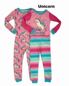 Member s Mark 4 Piece Unicorn Girl Pajamas Choose Size 2T, 3T, 4T, 5T, 6, 7 or 8