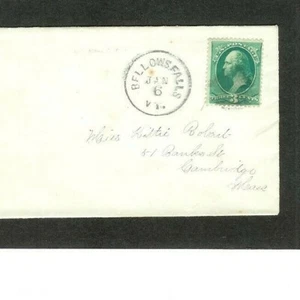 US Entire #136 "Bellows Fall, Vermont to Cambridge, MA." pmk 1-6-1886? - Picture 1 of 4