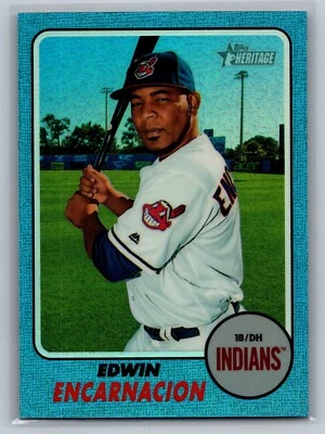 2017 Topps Heritage #THC-664 Edwin Encarnacion Chrome Blue Refractor #/68 - Image 1 of 2