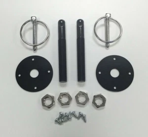3/16" Flip-Over Style Hood Pins, 1/2" Studs, Black Alum. - Picture 1 of 1