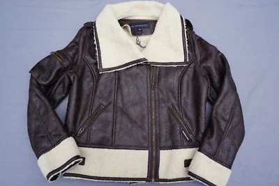 Jaqueta Moto Feminina Members Only Maddy Faux Shearling Flight Bomber Tamanho M  - Imagem 1 de 4