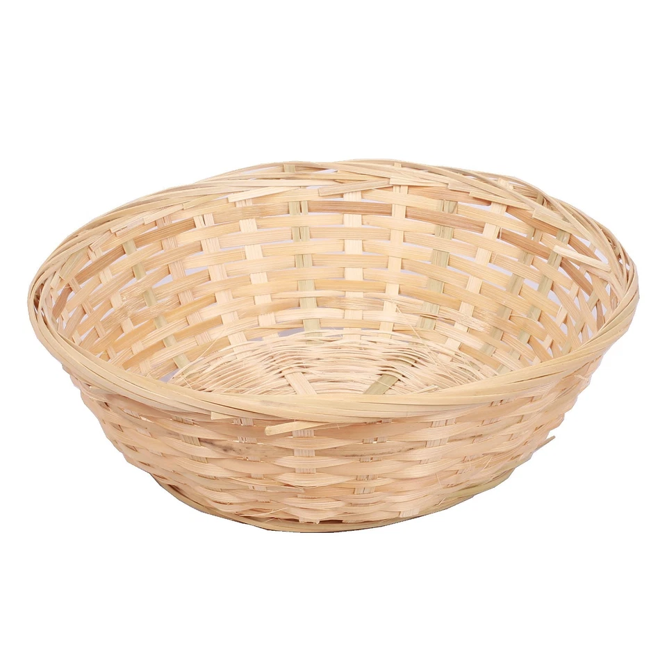 Wickerfield 10 x Natural Bamboo Round Wicker Toast Bread basket - Image 1 of 3