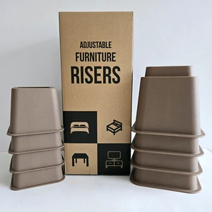 Utopia Bedding Furniture Risers Adjustable Bed Sofa Chair Heavy Duty 8 Piece Set - Picture 1 of 8