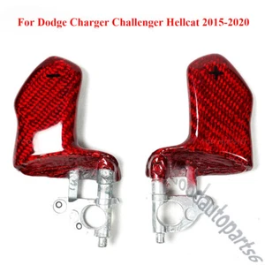 Fits Dodge Charger Challenger Hellcat Red Carbon Fiber Paddle Shifter 2015-2020 - Picture 1 of 5