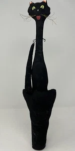 "Muñeca de 19"" arte popular primitivo gato negro hecha a mano Halloween única/falta 1 brazo" - Imagen 1 de 24