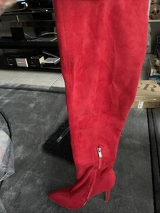 Thigh High Hot Red 26” Boots - Picture 1 of 3