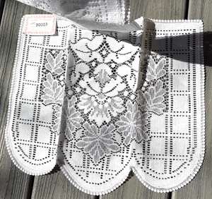 3 Vintage Deckchen USA Lady G Leinen Landhaus Feenkern gehäkelt Tischdeko weiß - Bild 1 von 10