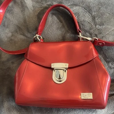 Cartera Beijo Clásica Brillante Caramelo Manzana Hebilla Cierre Cremallera Bolsillo 9" x 6.5" Foto 1 de 4