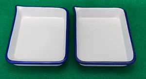 2er Set Vintage Cesco Foto Entwicklungsschalen säurebeständig blau weiß Emaille 8x6 - Bild 1 von 12
