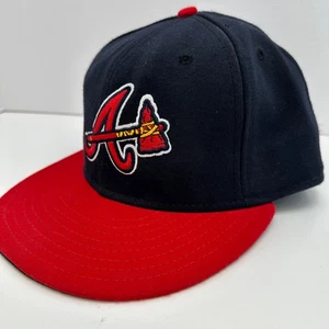 Atlanta Braves New Era 59Fifty Mütze Cap Fitted Gr. 7 3/8 Navy Blau Rot Tomahawk - Bild 1 von 11