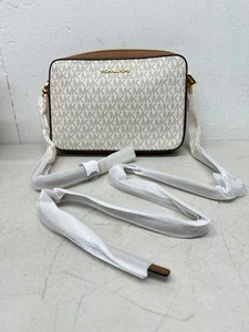 Michael Kors Jet Set Item Large East West Crossbody Chain Handbag Clutch Vanilla - Picture 1 of 10