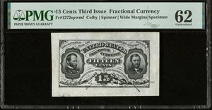 PMG 62 FR 1272 Fractional 1864 Union Currency 15c Civil War Grant Sherman Wide - Picture 1 of 5